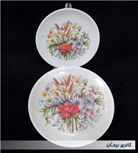 جفت دیوارکوب ملامین قدیمی طرح گل