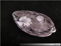 دیس بلوری یا خرما خوری دو رنگ طرح گل 