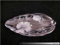 دیس بلوری یا خرما خوری دو رنگ طرح گل 