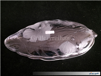 دیس بلوری یا خرما خوری دو رنگ طرح گل 