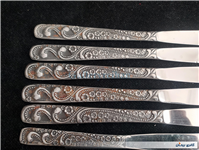 9عدد چاقوی قدیمیSTAINLESSبا طرح زیبا گل