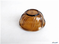 کاسه شیشه ای قدیمی و زیبا رنگ عسلی