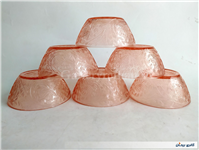 6کاسه شیشه ای قدیمی صورتی برجسته