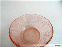 6کاسه شیشه ای قدیمی صورتی برجسته