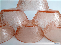 6کاسه شیشه ای قدیمی صورتی برجسته