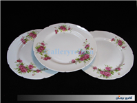 3دیوارکوب چینی گل سرخی قدیمی KPM