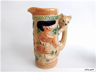 پارچ و لیوان سرامیکی گوزن و روباه قدیمی 