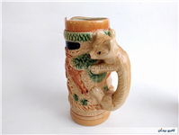 پارچ و لیوان سرامیکی گوزن و روباه قدیمی 