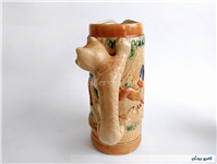 پارچ و لیوان سرامیکی گوزن و روباه قدیمی 