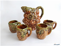 پارچ و لیوان سرامیکی قدیمی 