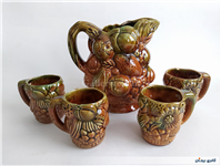 پارچ و لیوان سرامیکی قدیمی 