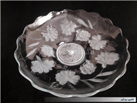 دیس میوه خوری بزرگ دو رنگ طرح گل