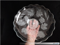 دیس میوه خوری بزرگ دو رنگ طرح گل