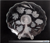 دیس میوه خوری بزرگ دو رنگ طرح گل