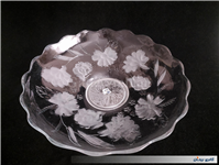 دیس میوه خوری بزرگ دو رنگ طرح گل