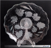 دیس میوه خوری بزرگ دو رنگ طرح گل