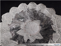  دیس میوه خوری بزرگ دو رنگ طرح گل 