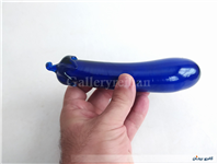 بادمجان کشیده شیشه ای دستساز قدیمی آبی