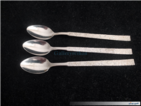 3عدد قاشق شربت خوری قدیمیSTAINLESS طرح گل