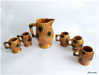 پارچ و لیوان سرامیکی قدیمی