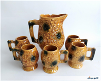 پارچ و لیوان سرامیکی قدیمی