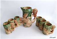 پارچ و لیوان سرامیکی قدیمی 