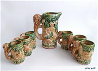 پارچ و لیوان سرامیکی قدیمی 