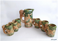 پارچ و لیوان سرامیکی قدیمی 