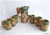 پارچ و لیوان سرامیکی قدیمی 