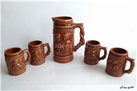 پارچ و لیوان سرامیکی قدیمی