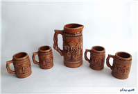 پارچ و لیوان سرامیکی قدیمی