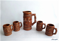 پارچ و لیوان سرامیکی قدیمی