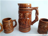 پارچ و لیوان سرامیکی قدیمی