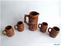 پارچ و لیوان سرامیکی قدیمی