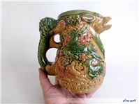 پارچ سرامیکی کمیاب گوزن و شیر قدیمی زیبا 