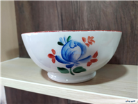 کاسه روسی نقاشی دست قدیمی طرح گل سیب