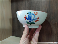 کاسه روسی نقاشی دست قدیمی طرح گل سیب