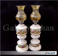 جفت چراغ لاله سرامیکی و برقی دل و دلبر 