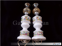 جفت چراغ لاله سرامیکی و برقی دل و دلبر 