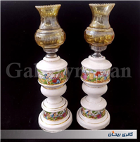 جفت چراغ لاله سرامیکی و برقی دل و دلبر 