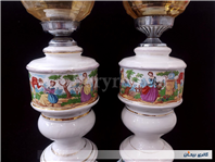 جفت چراغ لاله سرامیکی و برقی دل و دلبر 