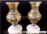 جفت چراغ لاله سرامیکی و برقی دل و دلبر 