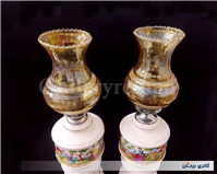 جفت چراغ لاله سرامیکی و برقی دل و دلبر 