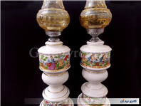 جفت چراغ لاله سرامیکی و برقی دل و دلبر 