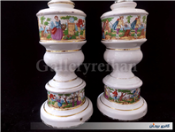 جفت چراغ لاله سرامیکی و برقی دل و دلبر 