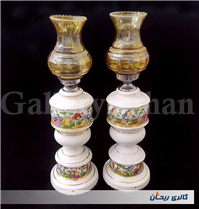جفت چراغ لاله سرامیکی و برقی دل و دلبر 