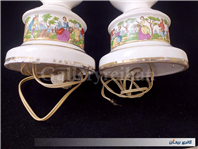 جفت چراغ لاله سرامیکی و برقی دل و دلبر 