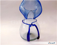 گلدان شیشه ای دستساز خوشرنگ قدیمی آبی