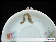 دیوارکوب یا زیرفنجانی قدیمی گل سرخی و چهره