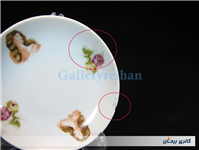 دیوارکوب یا زیرفنجانی قدیمی گل سرخی و چهره